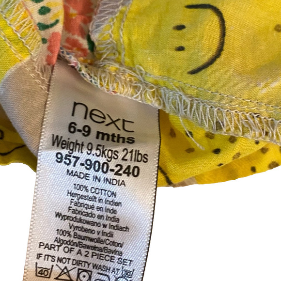 Next 6-9 month denim and floral 2 piece dress and short set - Picture 7 of 10